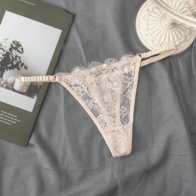 Women'S Sexy Lace Up Cut Out Thong Breathable Underwear for Women Thong Underwear