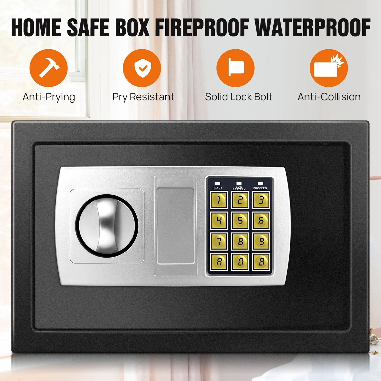 Safe Box for Home, Office. Secured Digital Code Safe with 2 Emergency Keys. Storage - 16L