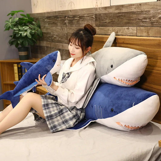 Giant Megalodon Shark kpop Plush Toys For Girls Huge Kawaii Soft Stuffed Doll Pillow Cushion Greative Birthday Gifts for Kids WAREHOUSE SHOP