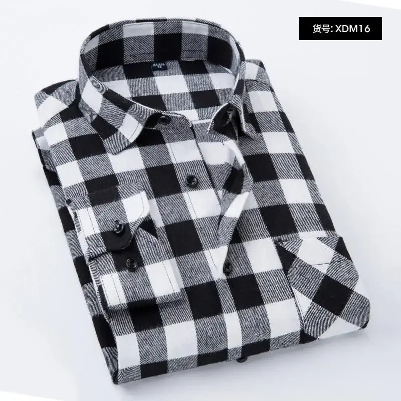 Men Flannel Plaid Shirt. Soft Comfort Slim Fit Styles Brand for Official and Casual Long Sleeve Shirts