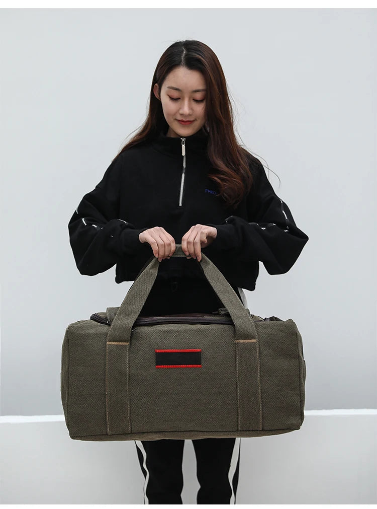 Large Capaci Canvas Travel Bag Handheld Long Distance Lage Bag for Men And Women on Busin Trips Wear Resistant Chee...