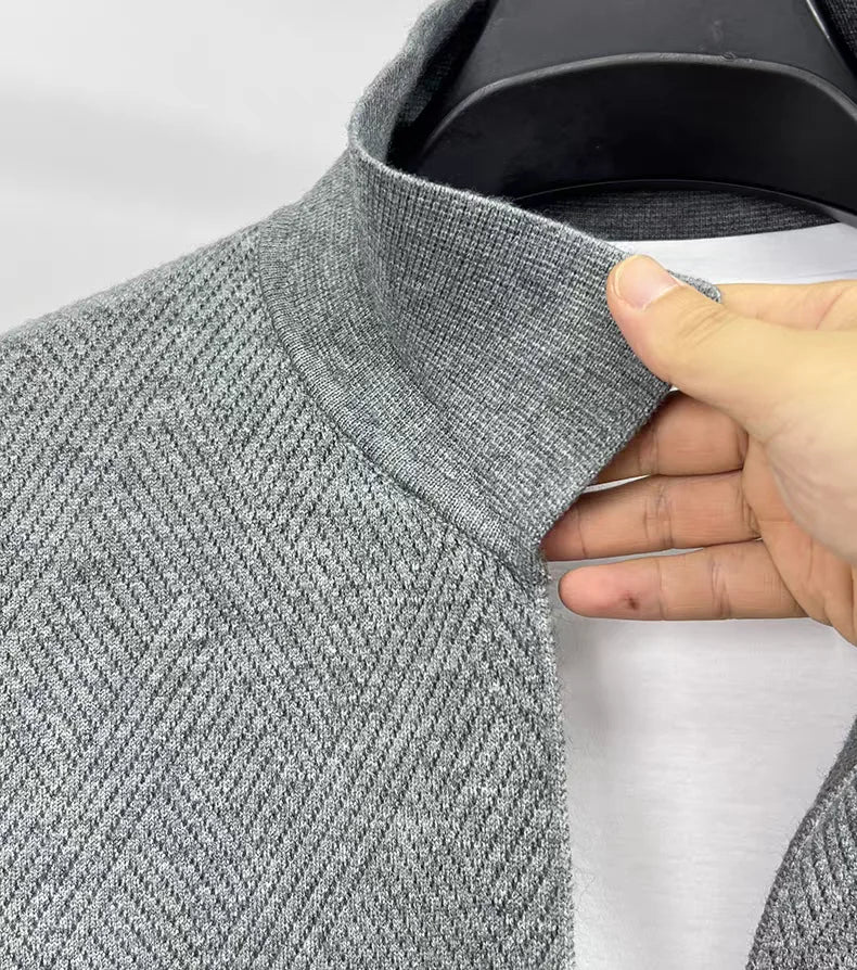 Advanced luxury fashion knitted cardigan men's spring autumn exquisite jacquard sweater shawl pocket design brand casual coat
