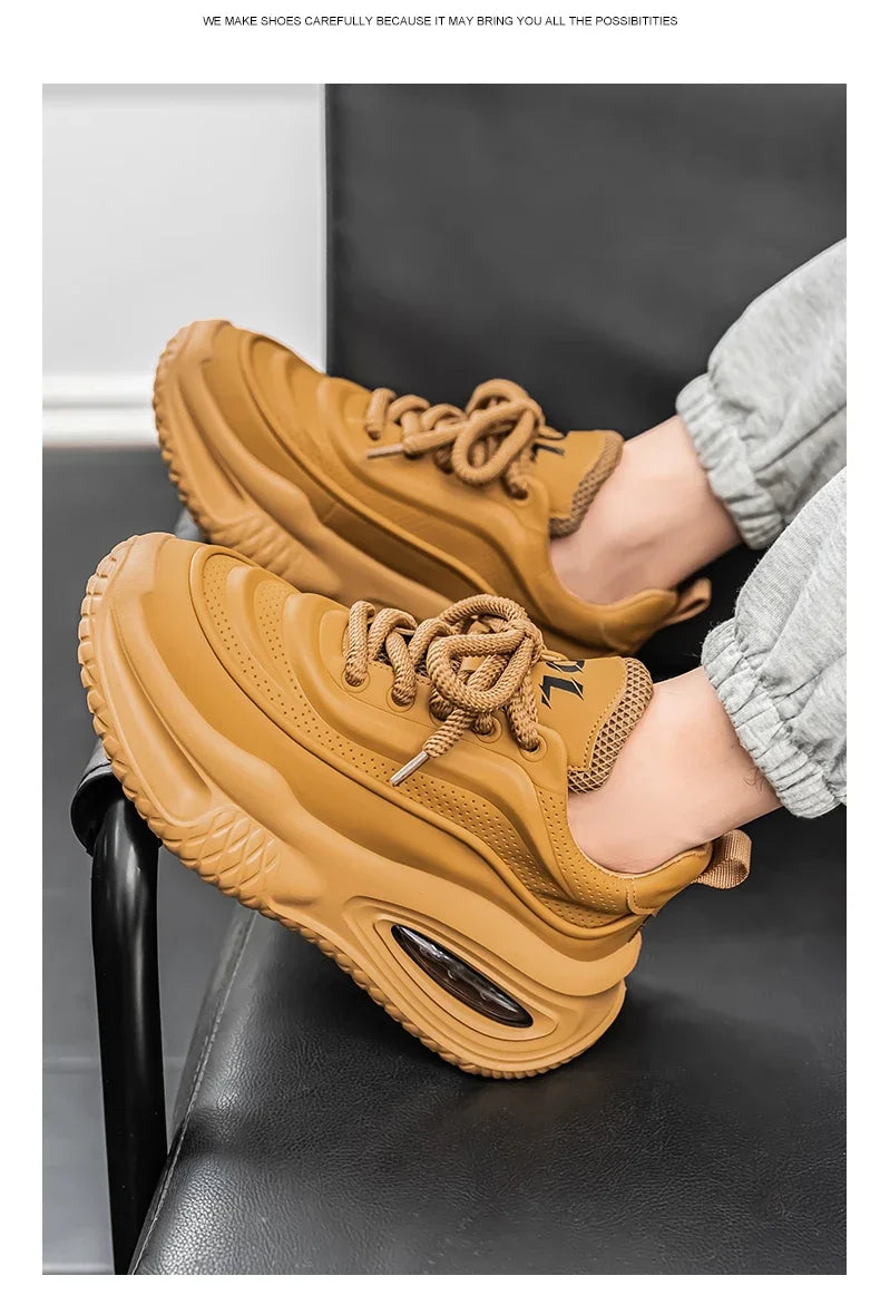 New Platform Vulcanized Sneakers Men Street Style Casual Shoes For Men Punk Chunky Social Men's Sneakers Korean 2025 Large Size