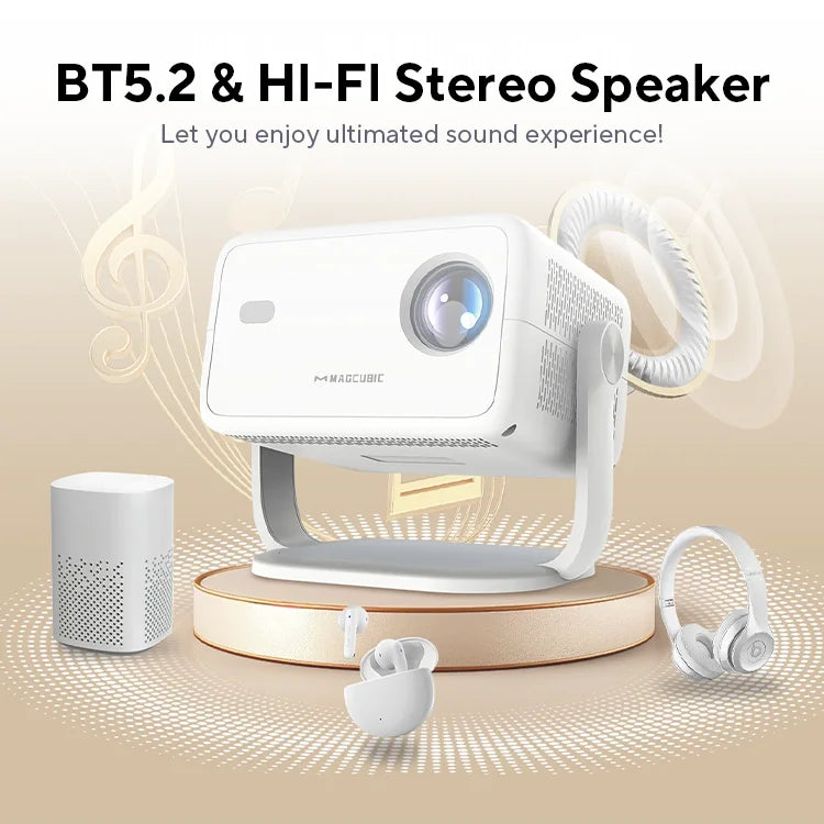 Magcubic Native 1080P 650ANSI 4K Android 11 L018 360° Projector With Auto Keystone Focus Air Mouse Wifi6 BT5.2 Portable Outdoor