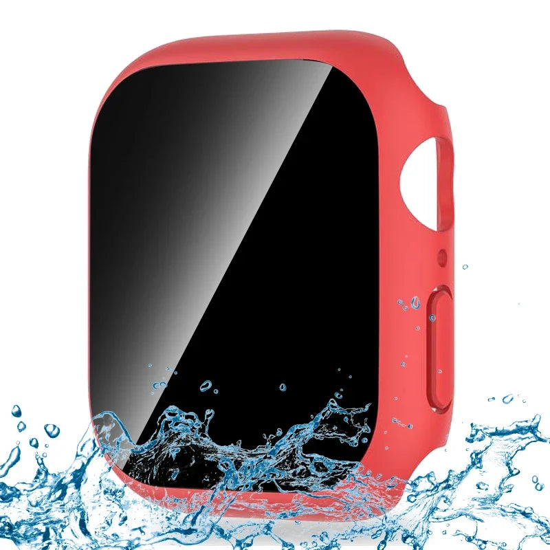 Privacy Tempered Glass+Case For Apple Watch Cover 40mm 41mm 44mm 45mm Anti-Peeping Screen Protector For iWatch 9 8 7 6 5 4 SE