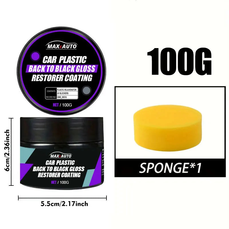 Car Plastic Repair & Panel Renewal Wax Coating. For Car Leather & Plastic. Back To Black Shine Gloss Long-Lasting Polish