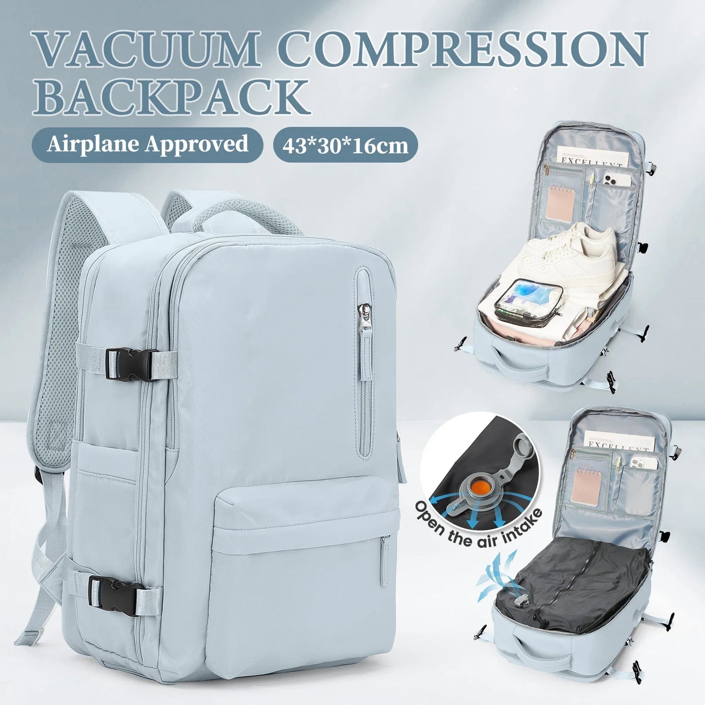 Vacuum Compression Travel Backpack – Large Capacity Foldable Hiking & Laptop Bag WAREHOUSE SHOP