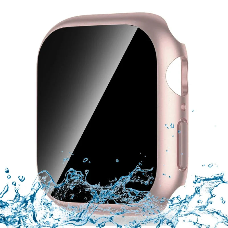 Privacy Tempered Glass+Case For Apple Watch Cover 40mm 41mm 44mm 45mm Anti-Peeping Screen Protector For iWatch 9 8 7 6 5 4 SE