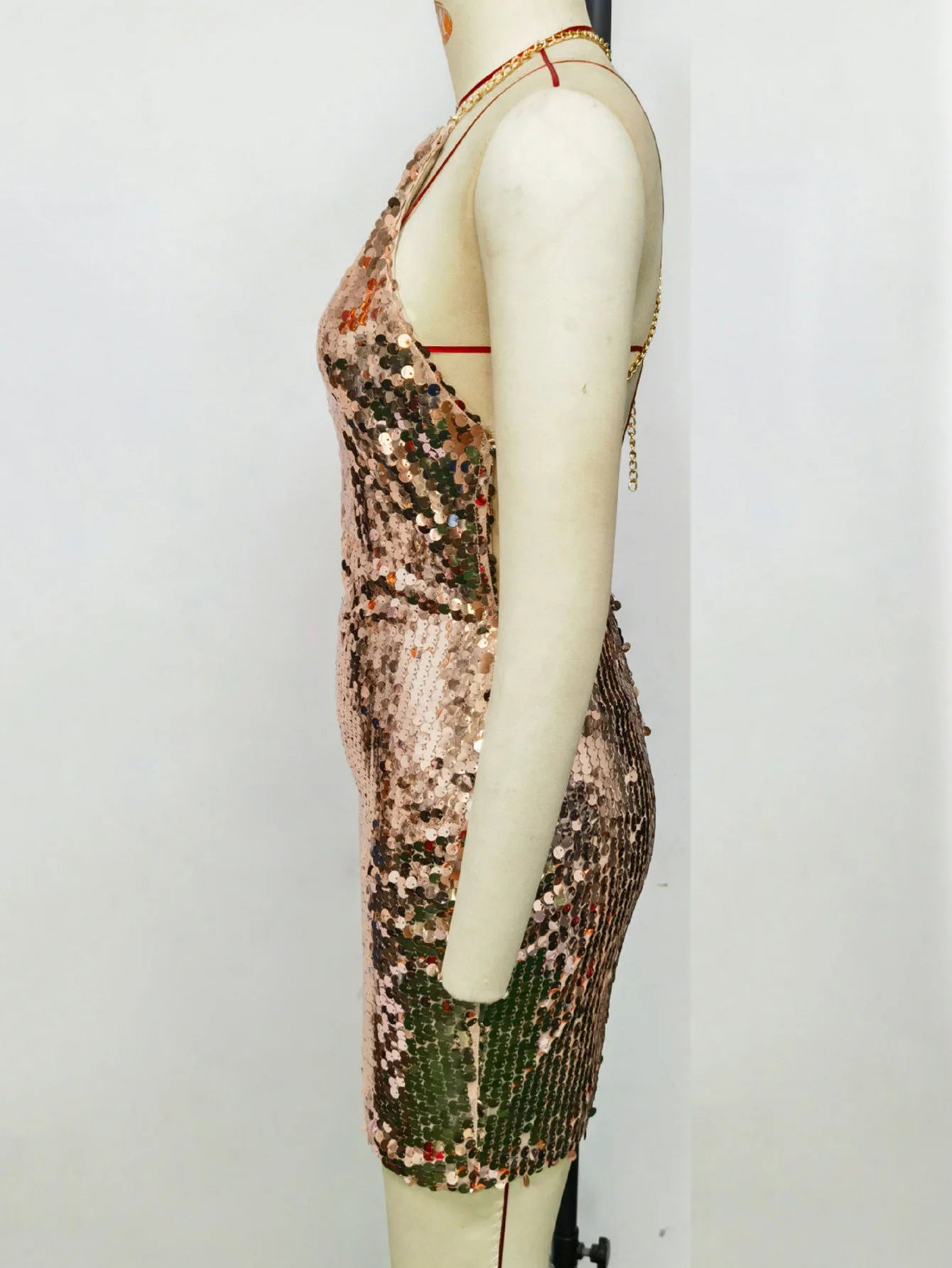 Womens Sexy Backless Dresses Sequin Short club Elegant Party Dresses Halter Birthday Welcome Cocktail Bodycon Prom Dress HXY8689
