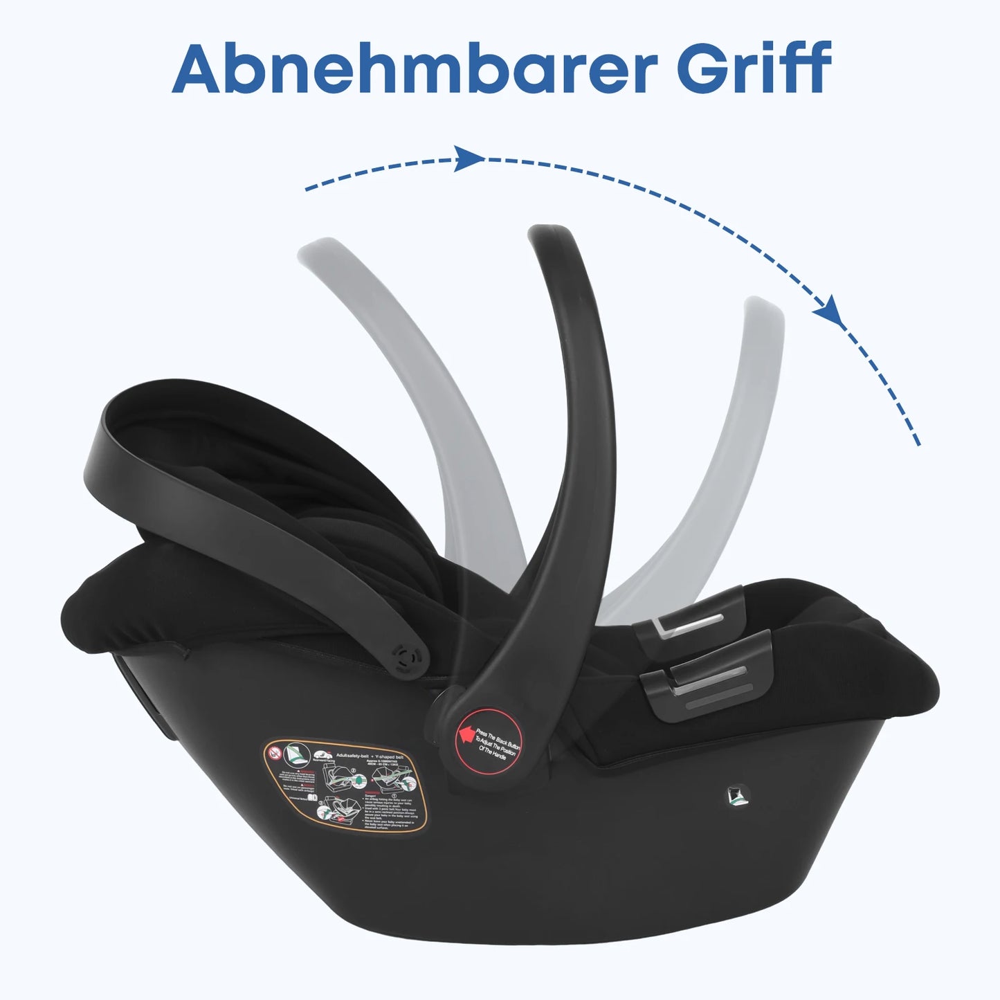 Infant Baby Car Seat 0-12 Months - Sun Canopy I-Size Safety Seat