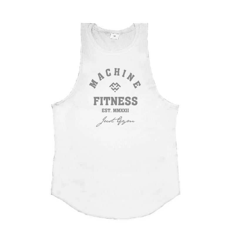 Regular MACHINE FITNESS Top GYM Bodybuilding Tank Top. Mens Workout Vest,  Jogger clothing Muscle Stringer Singlet