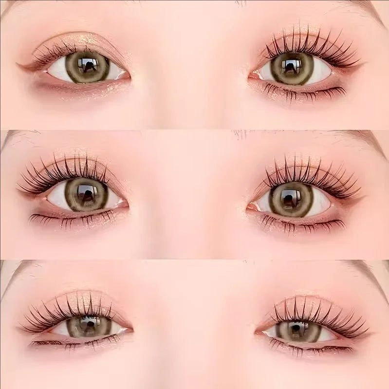 MIAOJIE Glue-free False Eyelashes, Fishtail Princess Lazy Eyelashes, Natural Transparent Stem, Reused 48 Clusters Large Capacity