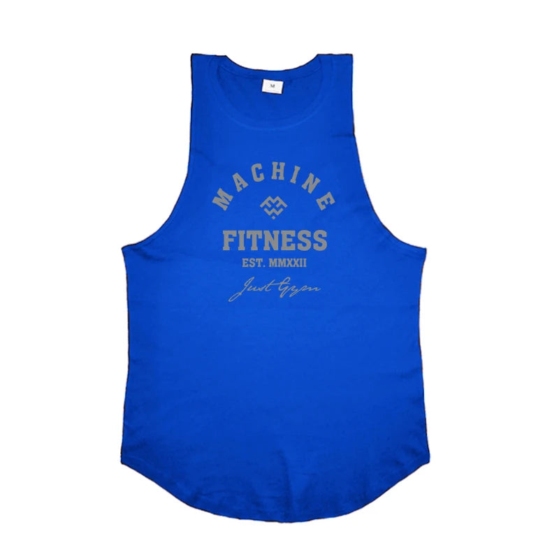 Regular MACHINE FITNESS Top GYM Bodybuilding Tank Top. Mens Workout Vest,  Jogger clothing Muscle Stringer Singlet