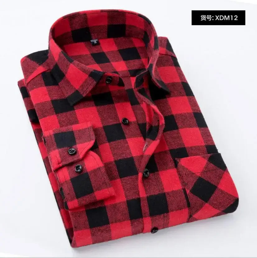 Men Flannel Plaid Shirt. Soft Comfort Slim Fit Styles Brand for Official and Casual Long Sleeve Shirts