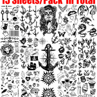 Black Scorpion Temporary Tattoos For Adults Men Realistic Dragon Wolf Tiger Thorns Fake Tattoo Sticker Hand Leg Tatoos Creative
