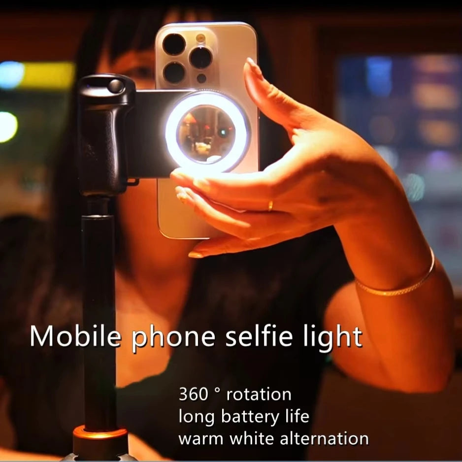 GripShot Pro — MagSafe Phone Grip with Bluetooth Remote & Fill Light