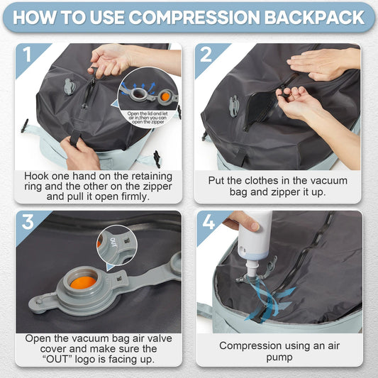 Vacuum Compression Travel Backpack – Large Capacity Foldable Hiking & Laptop Bag WAREHOUSE SHOP