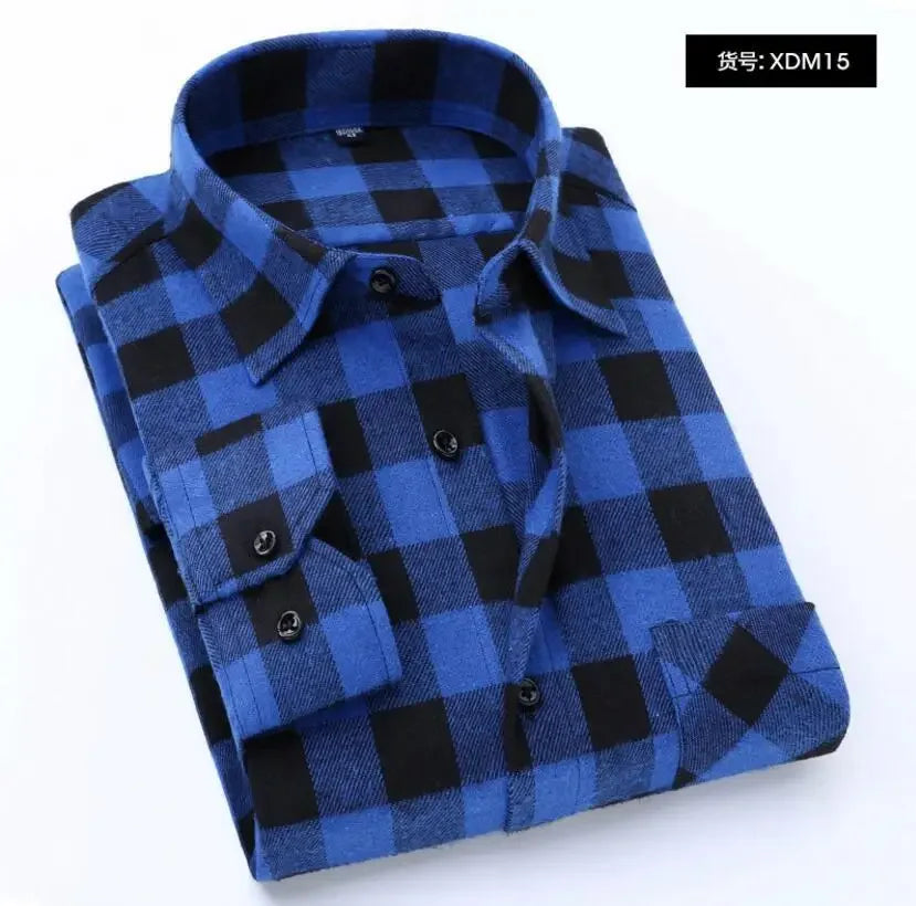 Men Flannel Plaid Shirt. Soft Comfort Slim Fit Styles Brand for Official and Casual Long Sleeve Shirts