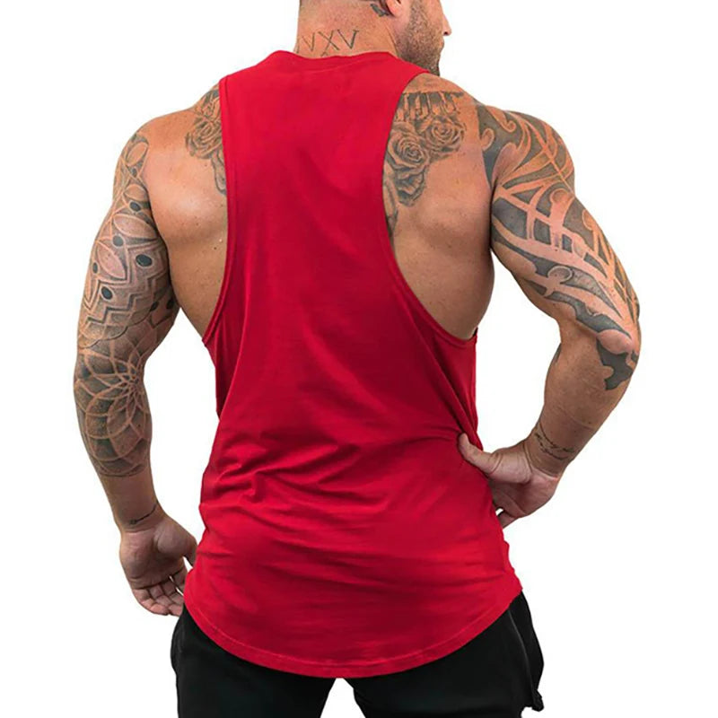 Regular MACHINE FITNESS Top GYM Bodybuilding Tank Top. Mens Workout Vest,  Jogger clothing Muscle Stringer Singlet