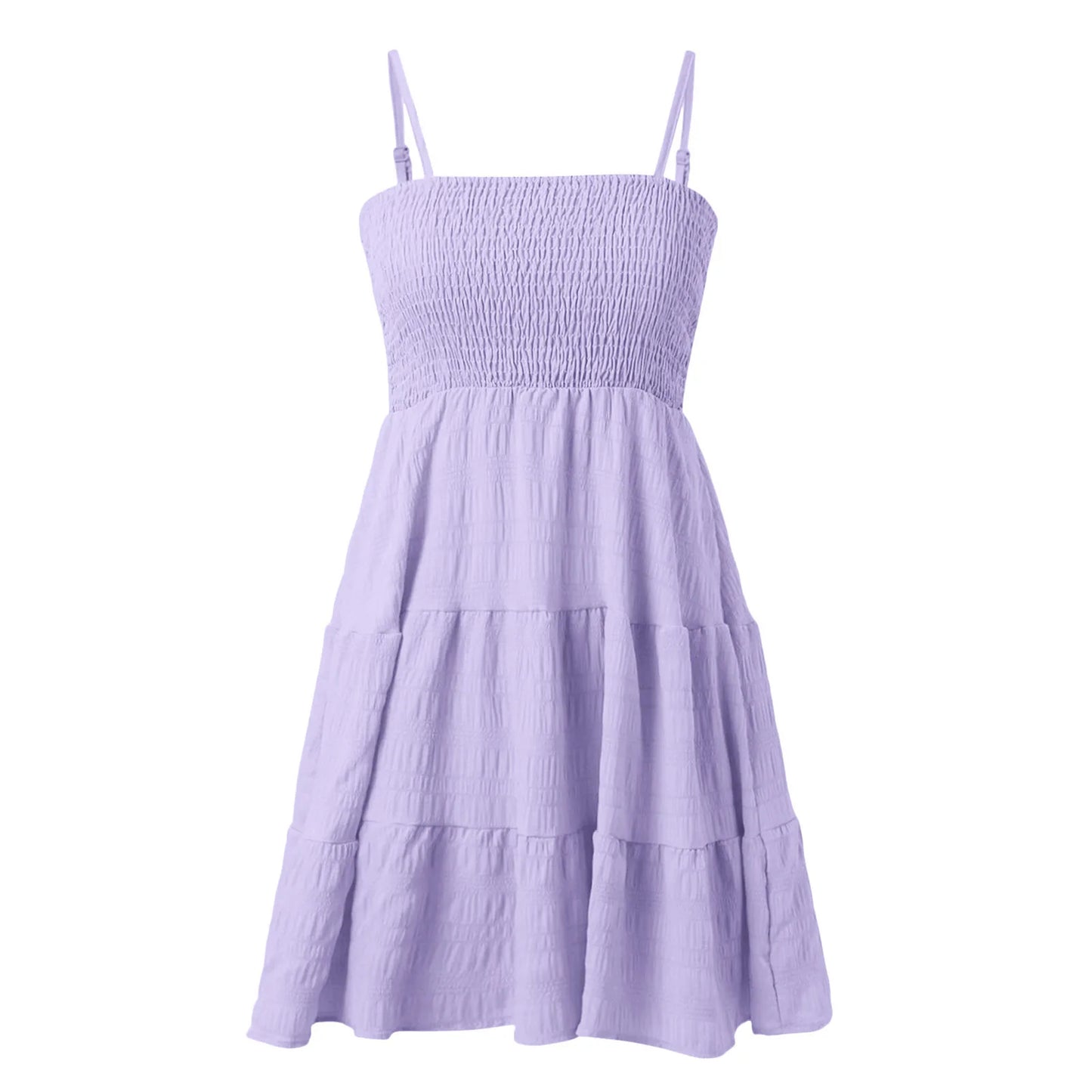 Women Strapless Backless Slip Mini Dress Sexy Lady High Elastic Waist Solid Purple Ruffle Party Dresses AXEWMFS-AXR305