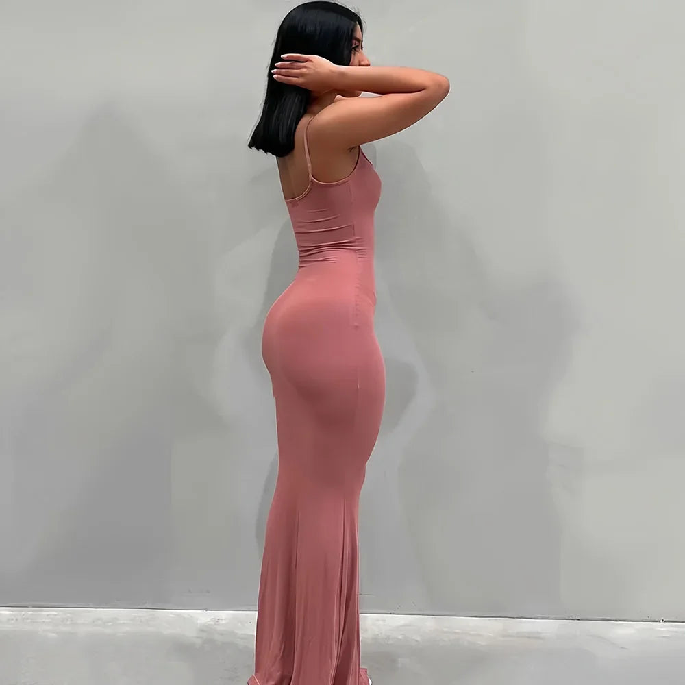 Ladies Casual, Long Dress. Sexy Sleeveless Backless Bodycon Maxi Dresses.