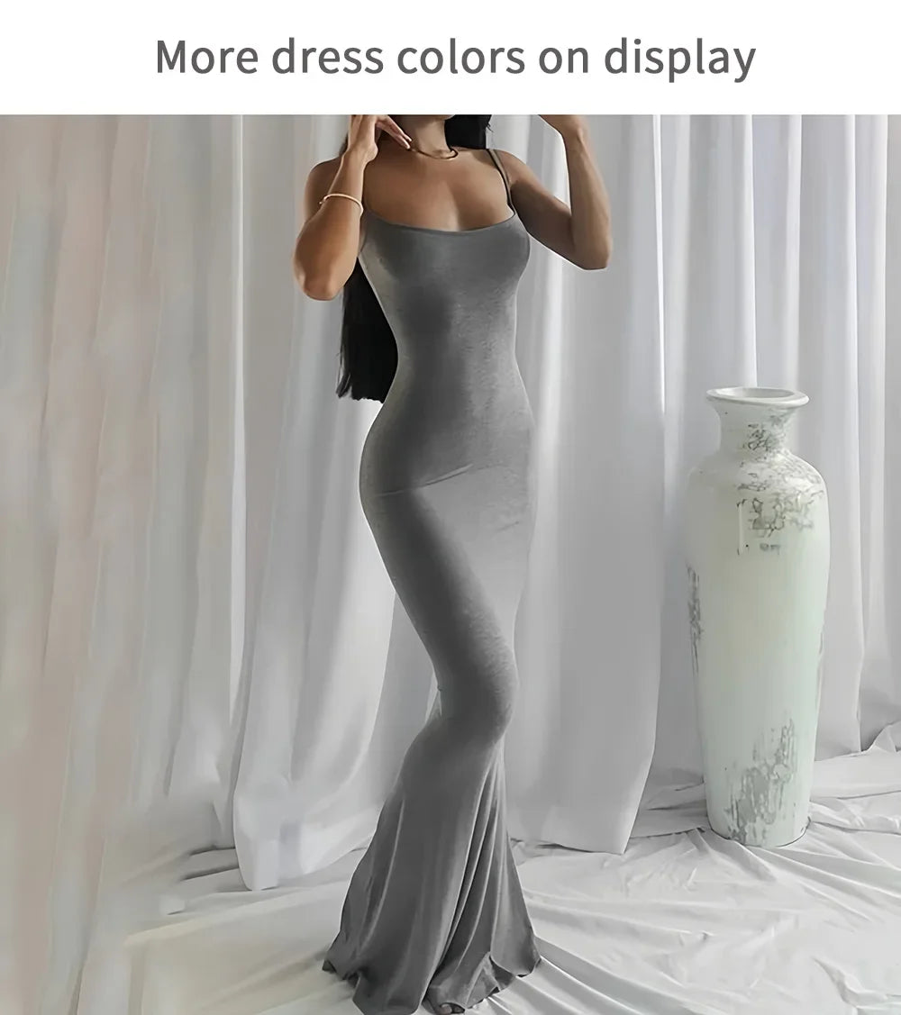 Ladies Casual, Long Dress. Sexy Sleeveless Backless Bodycon Maxi Dresses.