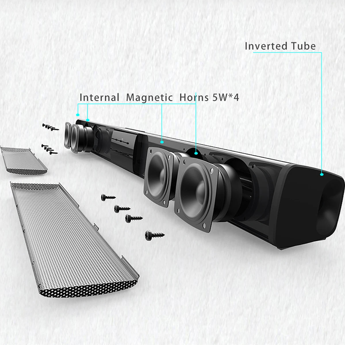 Bluetooth Home Theater Soundbar With Remote Control, RCA, AUX, FM