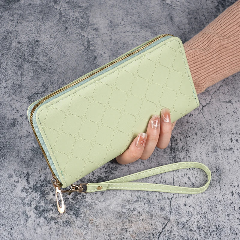 New Wallet, Korean cute long coin purse. Large capacity, lady multi-card zipper.
