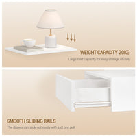 Floating Bedside Wall Shelf — 1 Drawer & Open Storage Modern Design