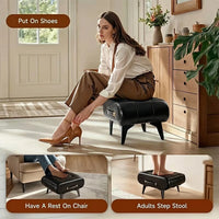 Foot Stool Change Shoe Stool Comfortable Practical Padded Seat Footstool Footrest for Home Bedside Entryway Apartment Bedroom