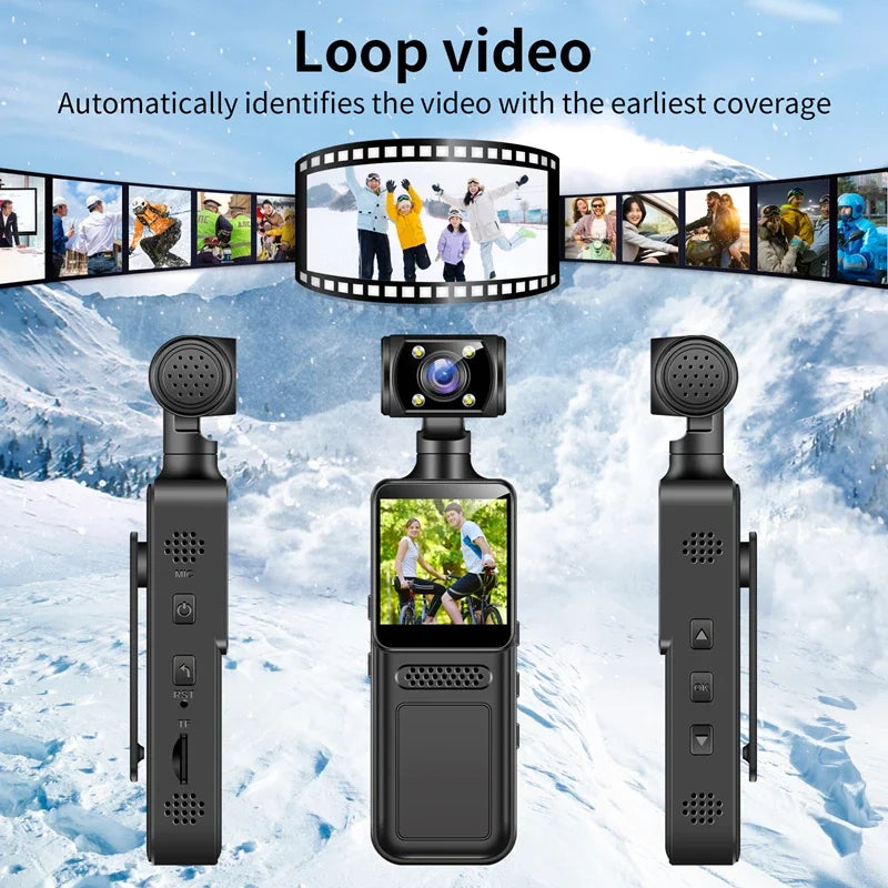 4K HD Handheld Xiaomi Pocket Camera.  180° Rotating, Mini Portable Camera, Wearable Night Vision Outdoor Sports Camera.