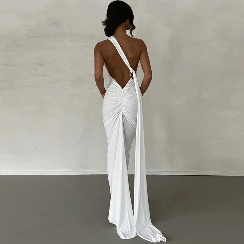 One Shoulder Sleeveless Backless Dress. Dresses For Women Club, Birthday Party, Evening Prom. from Neon y2k.