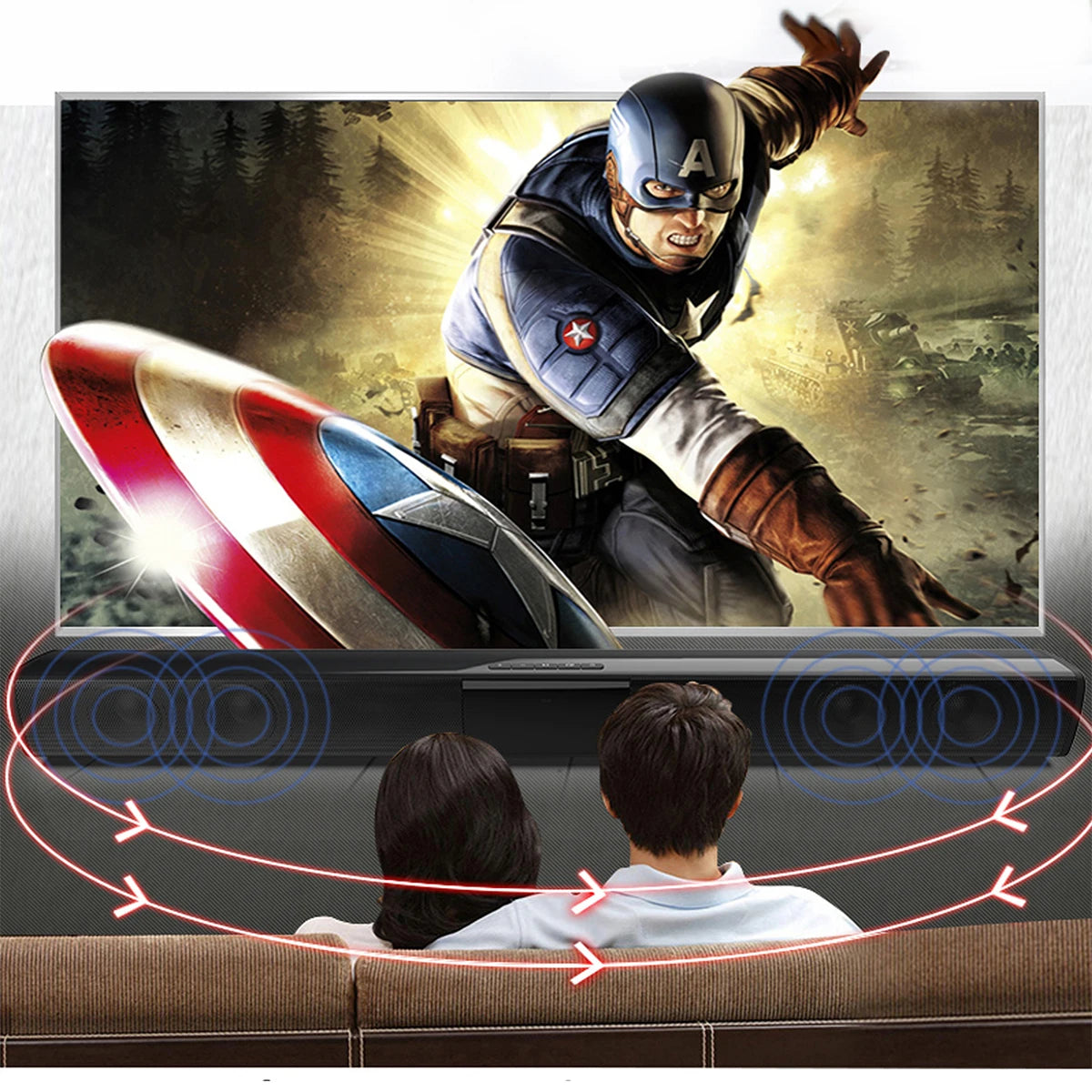 Bluetooth Home Theater Soundbar With Remote Control, RCA, AUX, FM