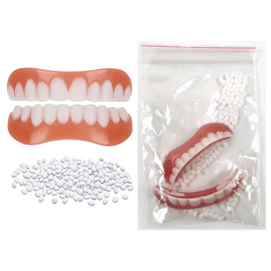 False Teeth Silicone Upper Lower Veneers Teeth Braces Dentures Paste Dentures Temporary Fake Tooth Fake Teeth Whitening Tool WAREHOUSE SHOP