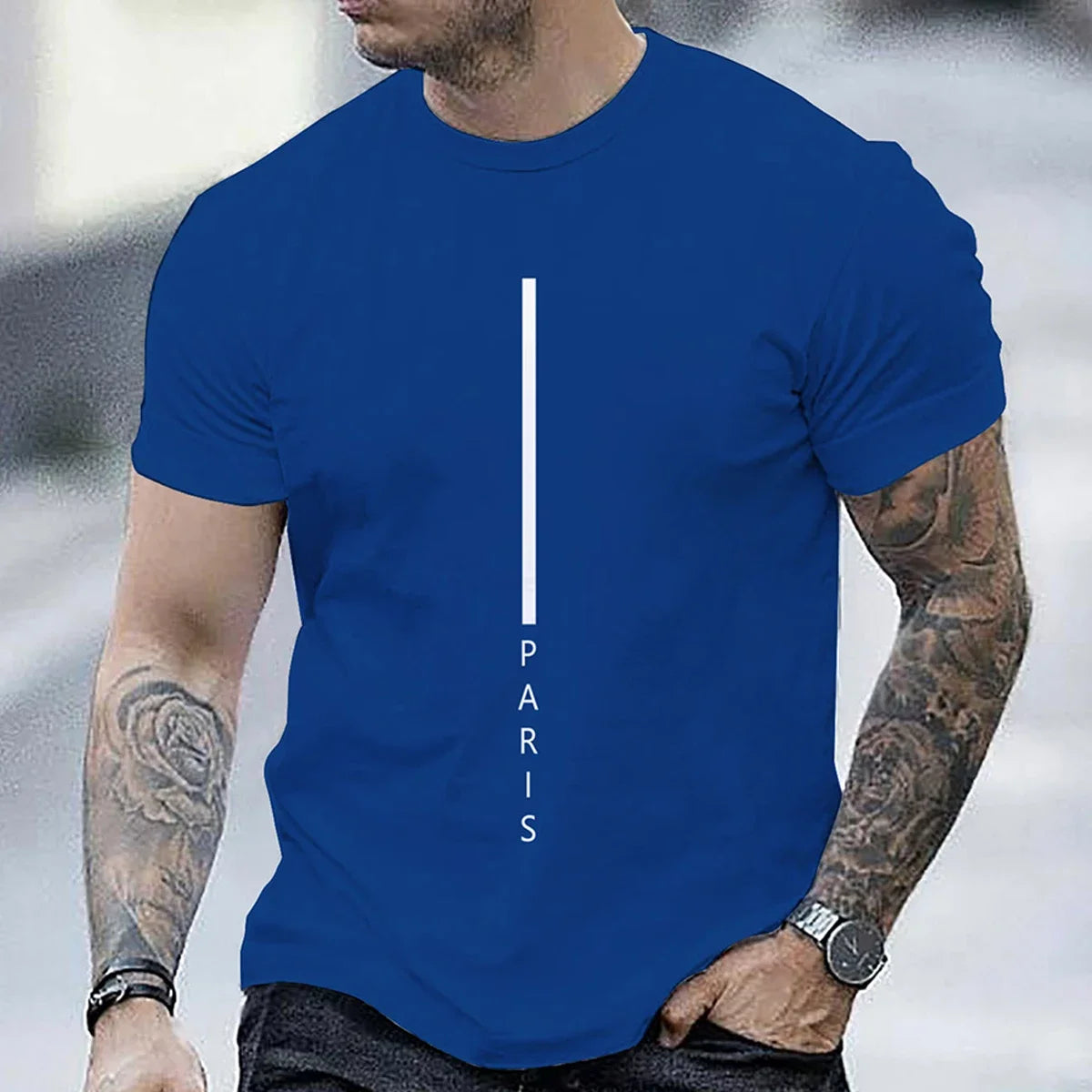 Men's Red Casual T-shirt Fashion Trend Short Sleeve Men's Summer Street Style Clothing Comfortable Clothing for Daily Life