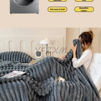 Striped Flannel Blanket – Cozy Bed Sheet & Sofa Throw
