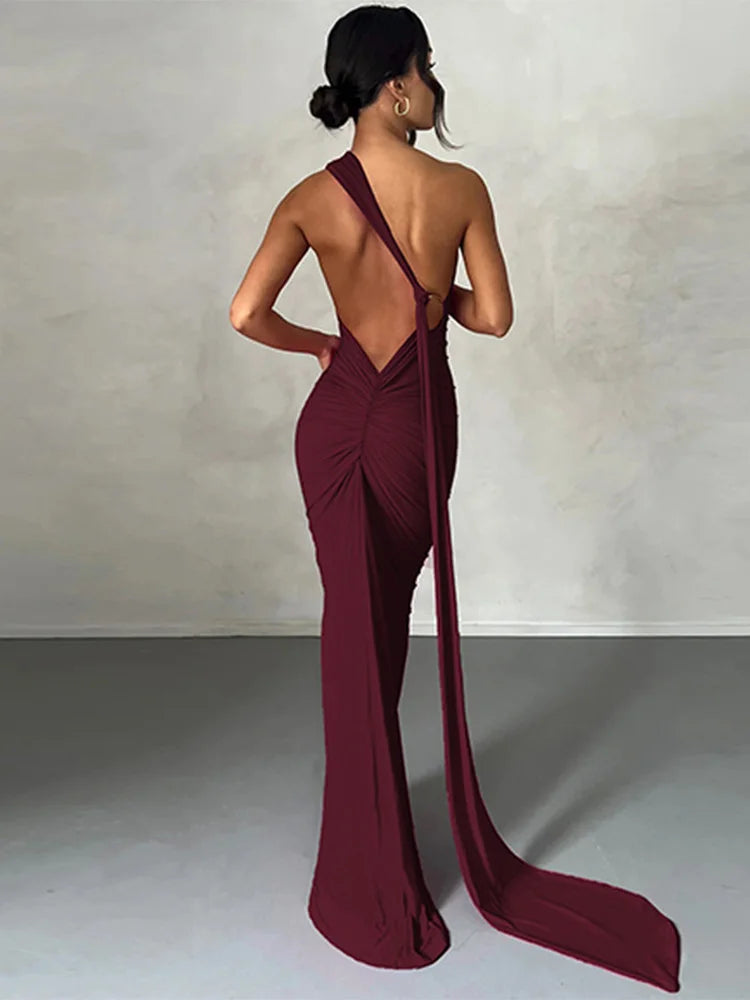 One Shoulder Sleeveless Backless Dress. Dresses For Women Club, Birthday Party, Evening Prom. from Neon y2k.