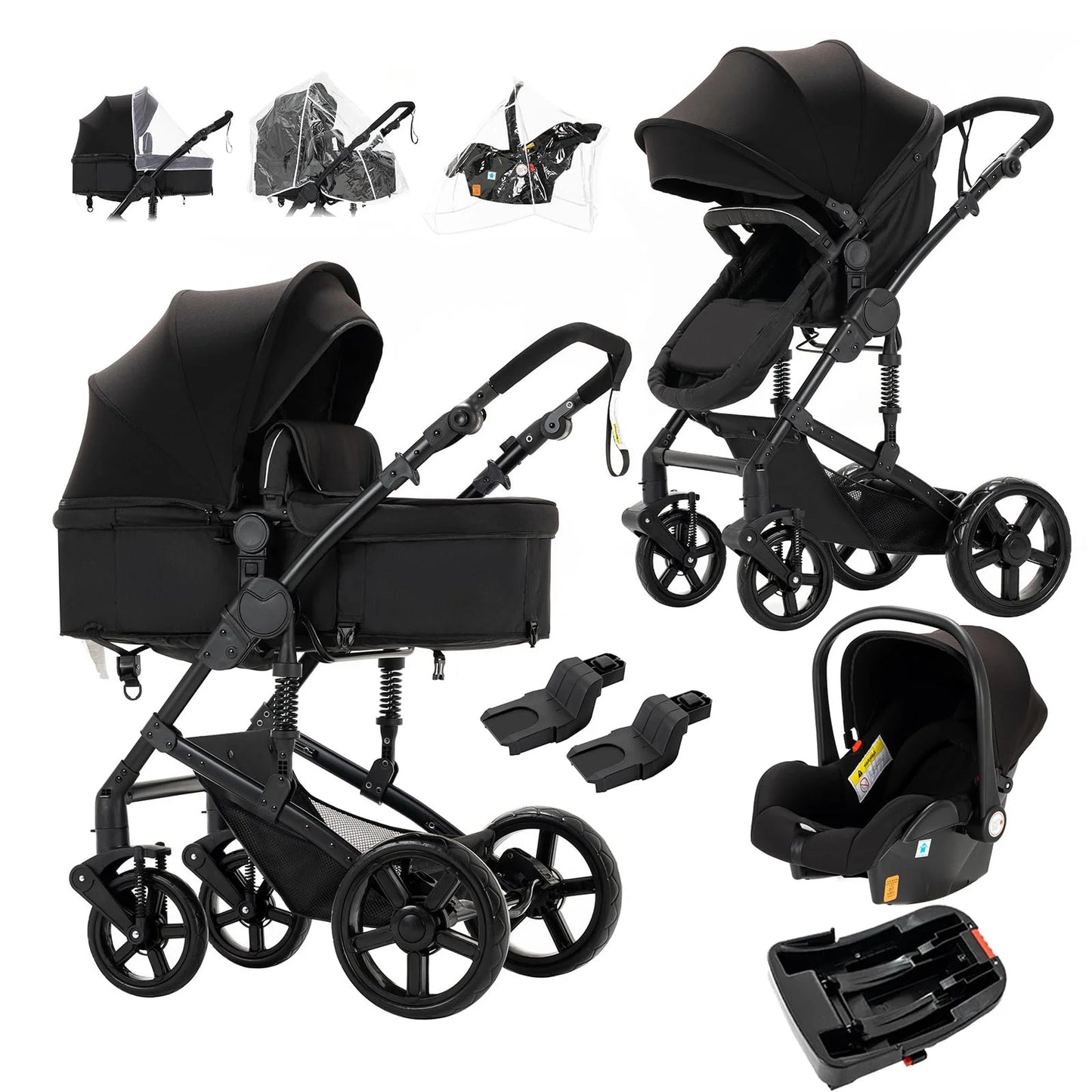Baby Stroller 3-in-1 Lightweight stroller Travel System Multifunctional Pram with Aluminum Frame Compact Stroller for Newborn