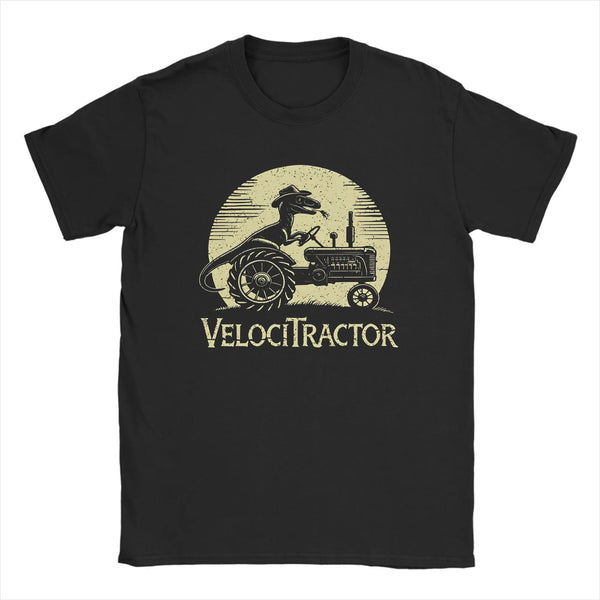 Men's Pure Cotton T-shirt VelociTractor designed Top. Crew Neck, Tee Shirt idea of Gift, casual.