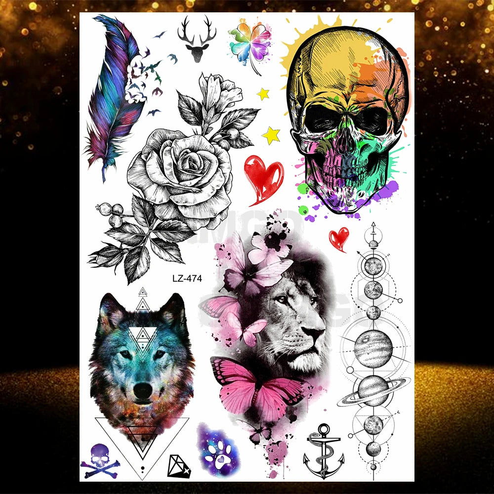 Chicano Bandit Mexico Temporary Tattoos For Men Women Fake Car Nun Tattoo religion Stickers Realistic Back Waterproof Tatoos