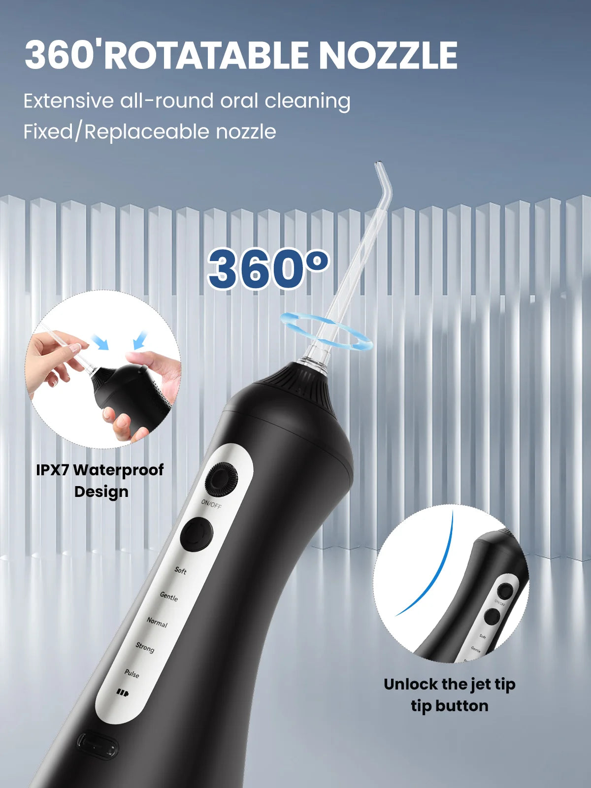 Sejoy Water Flosser Dental Oral Irrigator Water flossers for Teeth USB Rechargeable Waterproof Portable Cordless