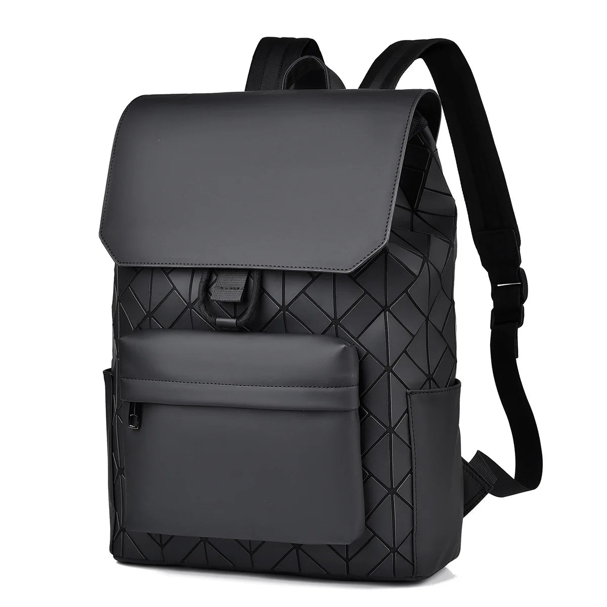 Trendy Brand Backpack Men's Bag Rhombus Laser Reflective Student School Bag Large Capacity Commuter Computer Bag