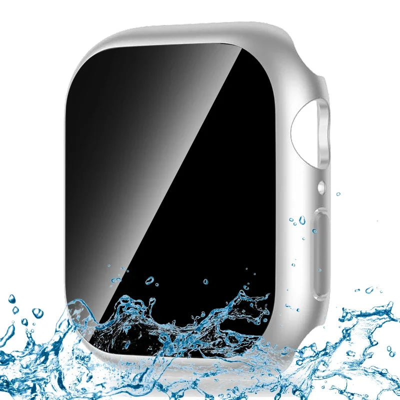 Privacy Tempered Glass+Case For Apple Watch Cover 40mm 41mm 44mm 45mm Anti-Peeping Screen Protector For iWatch 9 8 7 6 5 4 SE