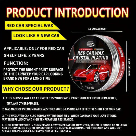Red Car Specific Wax Plating Crystal Paint Care, Car Coating Waxing, Scratch Removal And Gloss Brightening, New Car Polish WAREHOUSE SHOP