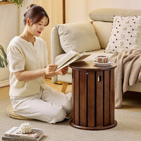 Solid Wood Stackable Folding Coffee Table Set 2-in-1 Ottoman Stool for Living Room/ Dining/ Guest Seating Spaces Storage Design