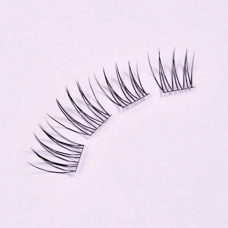 MIAOJIE Glue-free False Eyelashes, Fishtail Princess Lazy Eyelashes, Natural Transparent Stem, Reused 48 Clusters Large Capacity