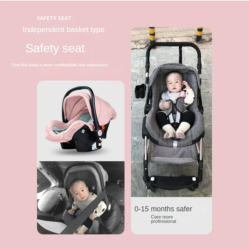 Baby Stroller 3-in-1 Two-Sided - High Landscape Folding All-Season Pram
