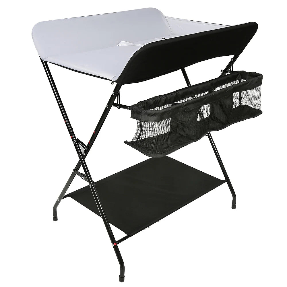 Changing Table (with basket of Storage + shelves) gray/black