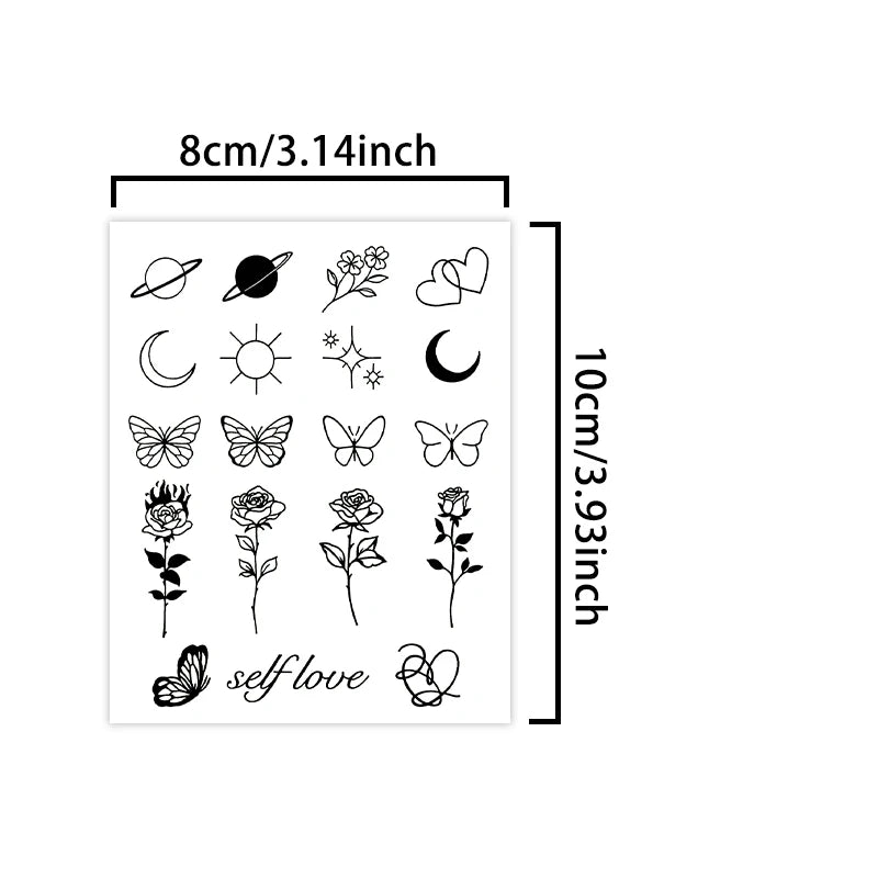 Small Pattern Waterproof Temporary Tattoo Stickers, Long-lasting Waterproof for One to Two Weeks, Finger Tattoos for Women.