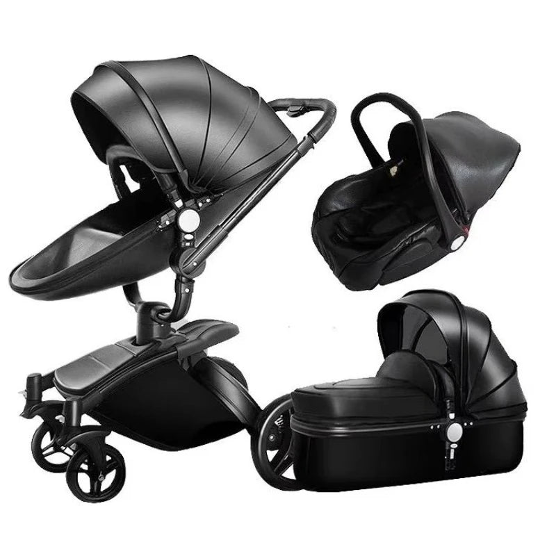 High Landscape Stroller Baby 4 in 1 Shock Absorbent Bidirectional Sitting and Lying Folding